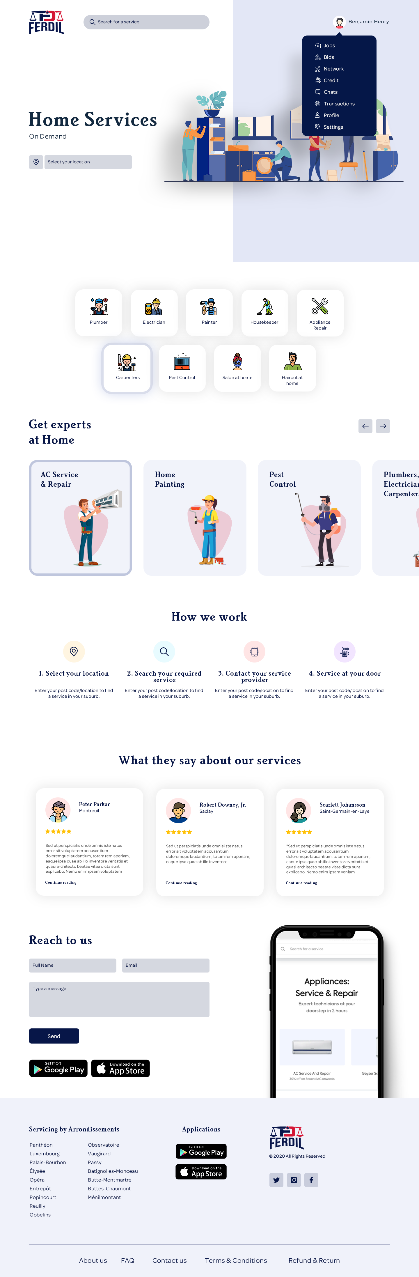 Ferdil Home Dashboard