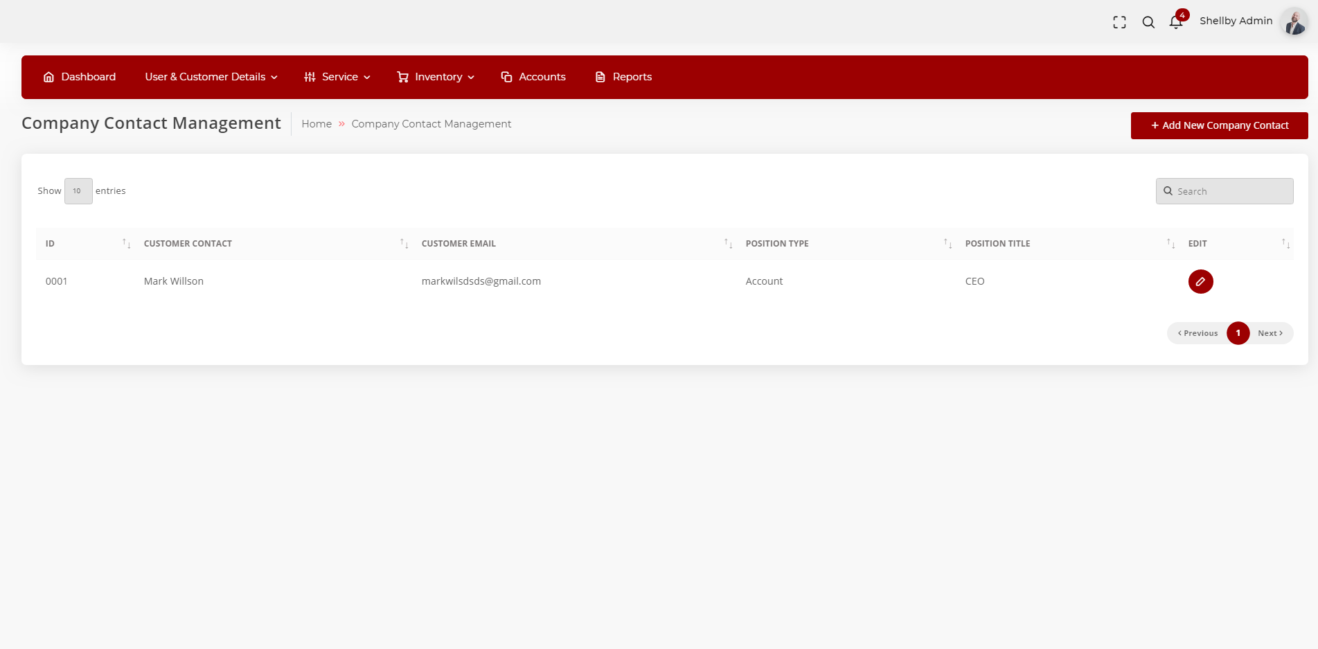 Service Sheet Management