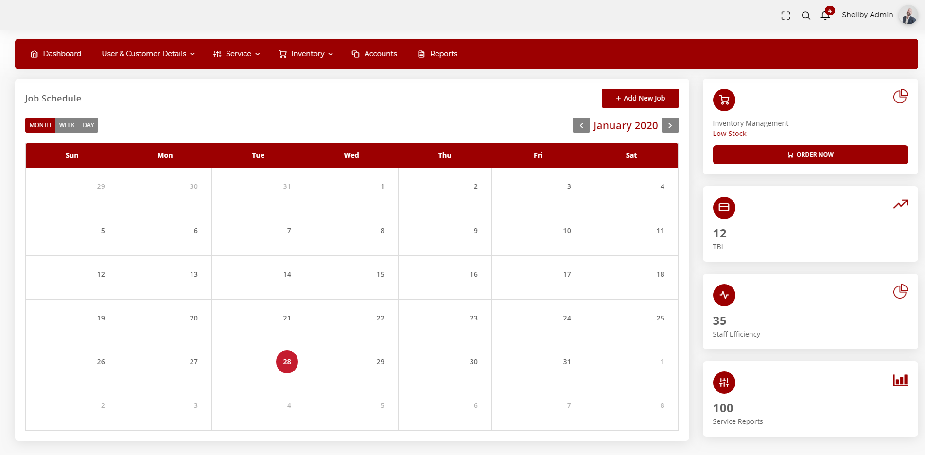 Scheduling Dashboard